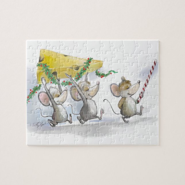 Apporter Dans Le Puzzle Du Fromage De Noël (Horizontal)