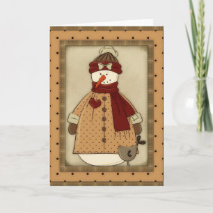 Apportez-le sur la carte de voeux Snowgirl (hiver)
