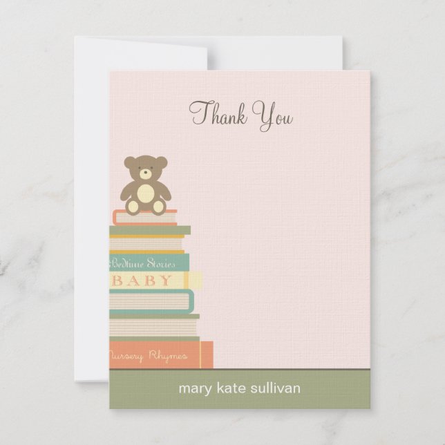 Apportez Un Baby shower De Livre Merci Cartes (Ros (Devant)