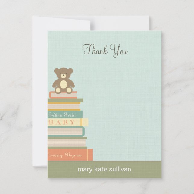 Apportez Un Baby shower De Livres Merci Cartes (Bl (Devant)