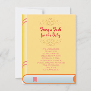 APPORTEZ UN LIVRE Carte Baby shower de couverture 