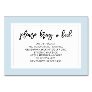 Apportez un livre - cartes blanches bleues de baby
