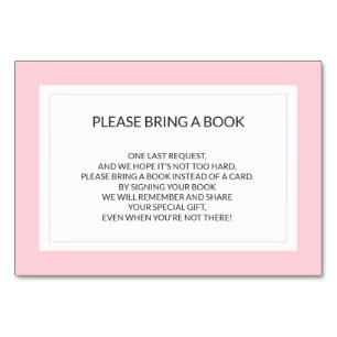 Apportez un livre - cartes blanches roses de baby