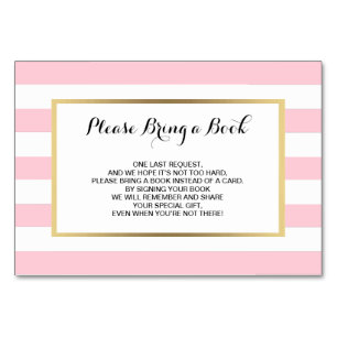 Apportez un livre - Stripes Pink GIRL Cartes Baby