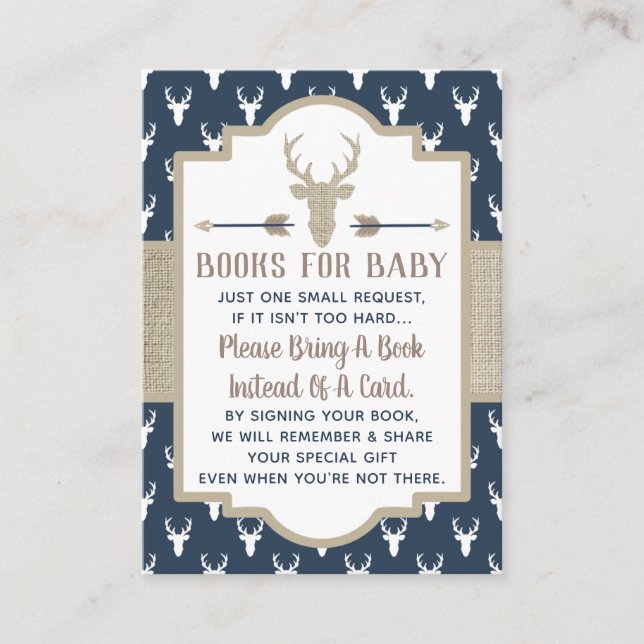 Apportez Une Carte De Livre, Cerf De Bois, Baby sh (Devant)