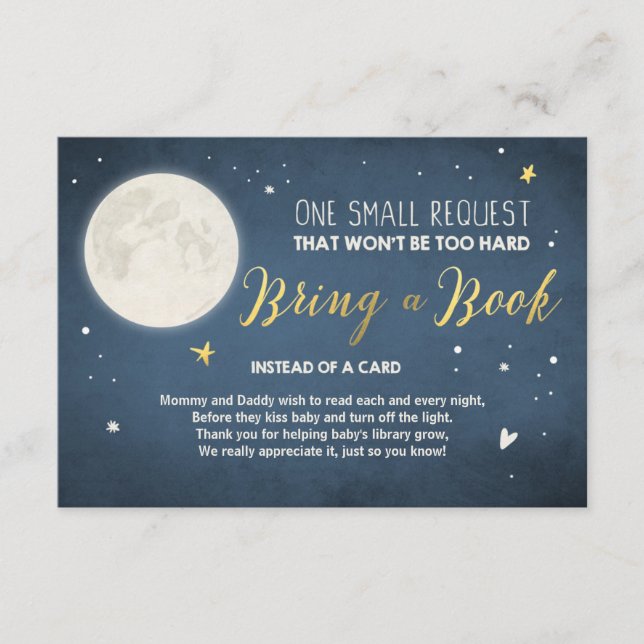 Apportez une carte de livre sur la lune et le Baby (Devant)