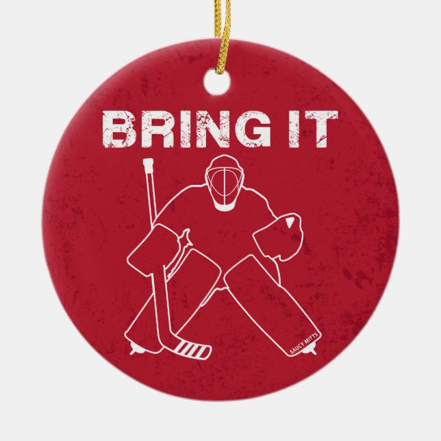 Apportez-y Hockey Goalie ornement arbre de Noël (Devant)