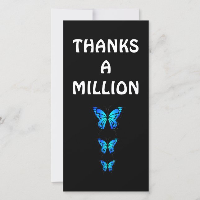 Appréciation personnalisée Merci papillon bleu (Devant)