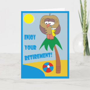 Appréciez votre retraite ! Hibou sur les cartes de