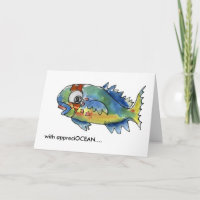AppreciOCEAN Cartoon Papagei Fisch Dank Karte