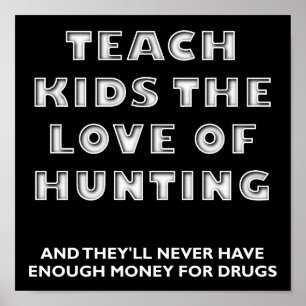 Apprendre aux enfants Chasse amusante Poster noir