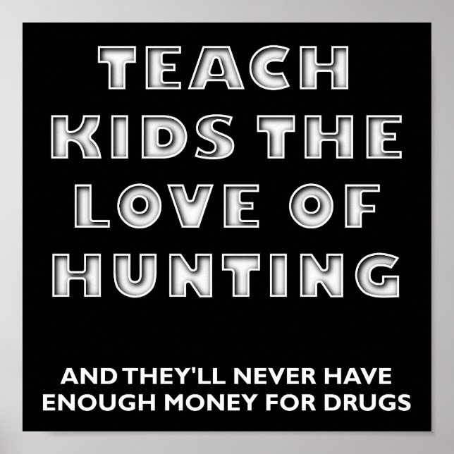 Apprendre aux enfants Chasse amusante Poster noir (Devant)