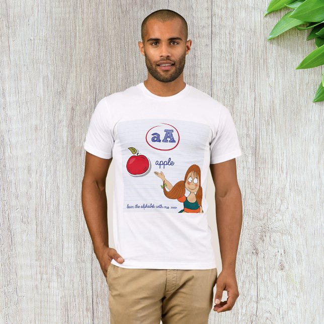 Apprendre Le T-shirt Alphabet Mens (Créateur téléchargé)