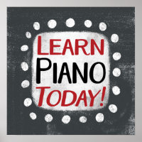 Apprendre Piano Aujourd'hui Poster Wall Art