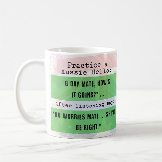 Apprenez la tasse à café ludique aussie lingo (Gauche)