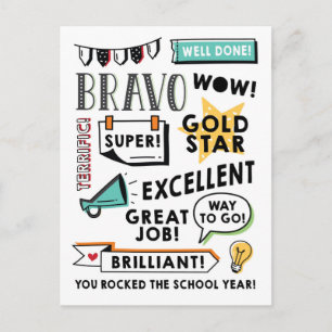 Apprentissage à distance Fin de l'année Carte post