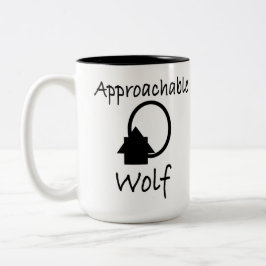"Approachable Wolf" Art von J.H.Thornton Zweifarbige Tasse