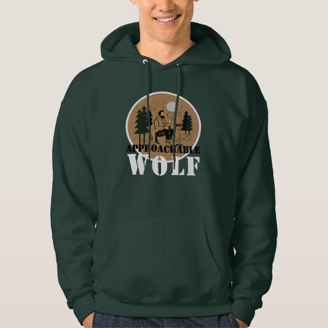 Approachable Wolf ( Green ) Hoodie (Vorderseite)
