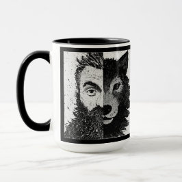 Approachable Wolf : Half Wolf Mug Tasse