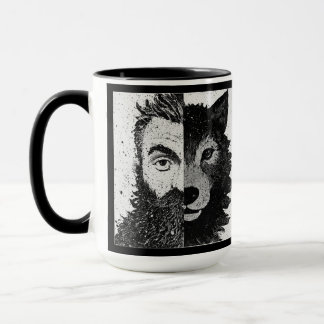 Approachable Wolf : Half Wolf Mug Tasse