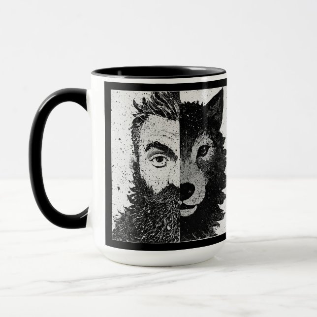 Approachable Wolf : Half Wolf Mug Tasse (Links)
