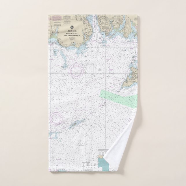Approches de la nouvelle carte nautique du port de (Serviette à main)