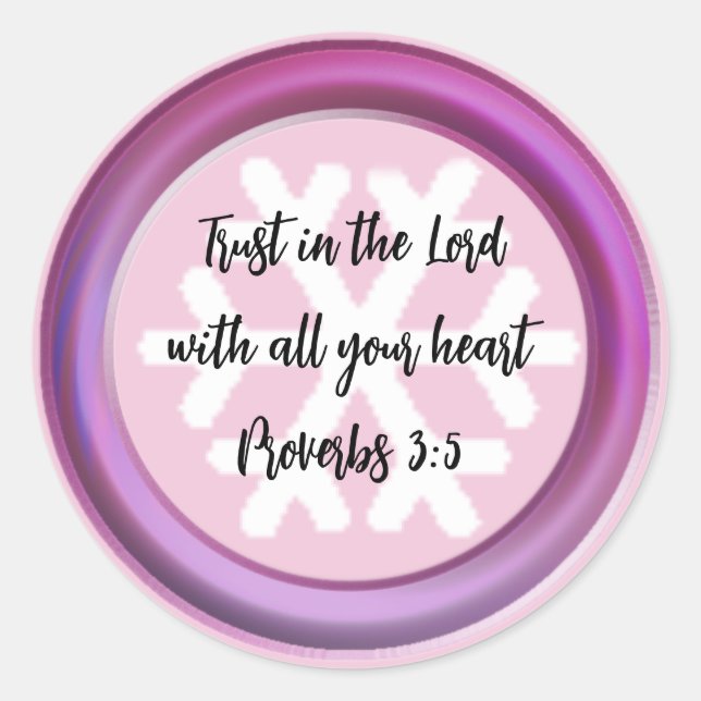 Approuver la Bible Verse Proverbes 3:5 Sticker ron (Devant)