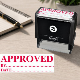 Approved w/by Date Line Self-Inking Office Rubber  Permastempel