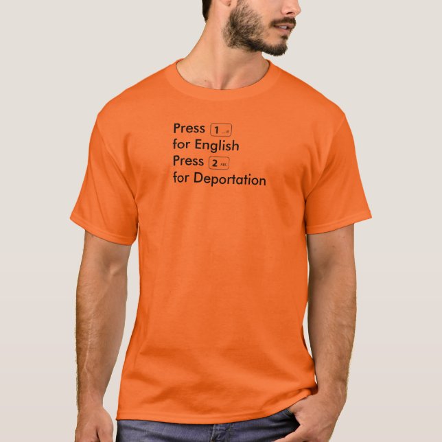 Appuyez sur 1 pour T-shirt anglais (Devant)
