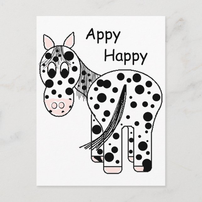 Appy Happy - Leopard Appaloosa Postkarte (Vorderseite)