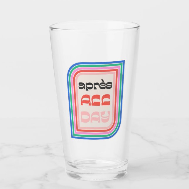 Après 70er Retro Bierglas Glas (Vorderseite)