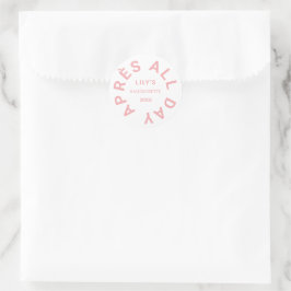 Après All Day Pink Junggeselinnen-Abschied Wappen Runder Aufkleber