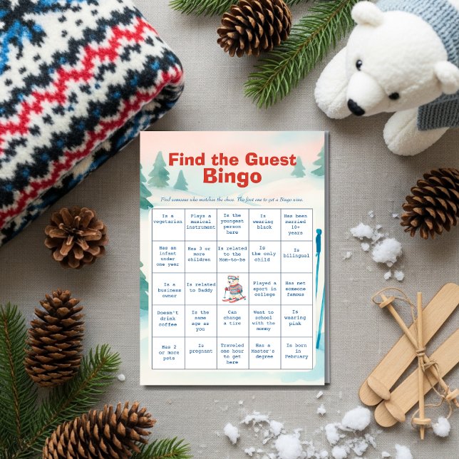 Après Bébé Find The Guest Bingo Card Einladung (Après Bébé Find The Guest Bingo Card)