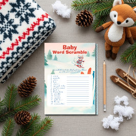 Après Bébé ski baby Baby Word Scramble Game  card Einladung