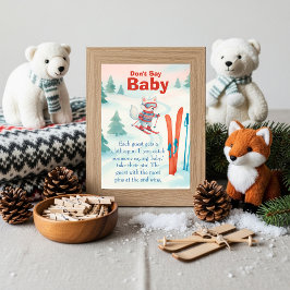 Après Bébé Ski Baby Don't Say Baby Game Sign  Einladung
