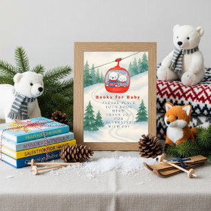 Après Bébé Ski Baby Holzbücher für Baby-Anmeldung Einladung