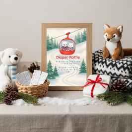 Après Bébé ski baby Woodland Diaper Raffle Table  Einladung