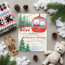 Après Bébé Ski Waldtiere Winter Babyparty