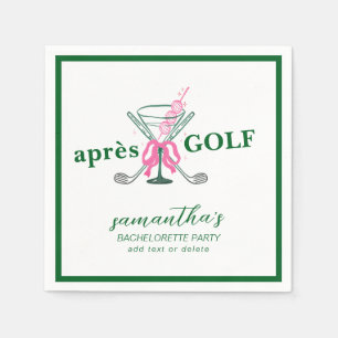 Aprés Golf Martini Kokette Schleife Junggesellinne Serviette