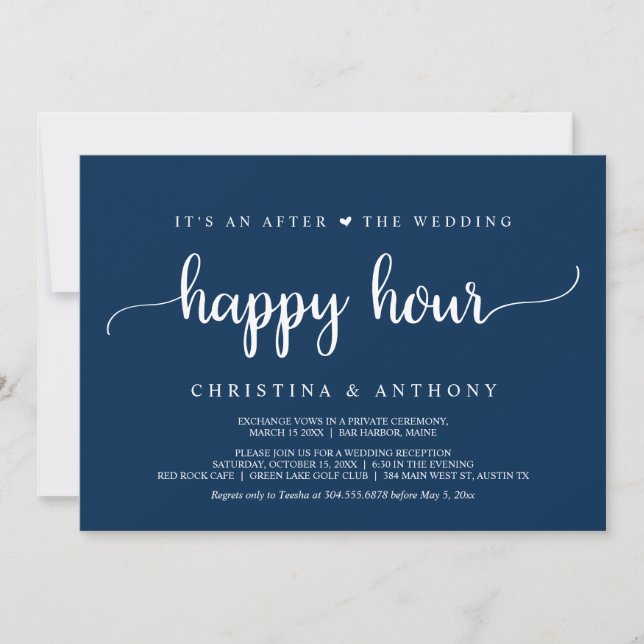 Après la Happy Hour de mariage, Invitation de fuit (Devant)