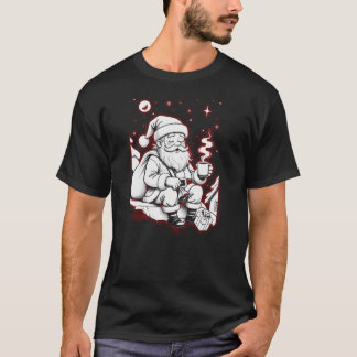 Après les livraisons – T-shirt ligne Santa fatigué