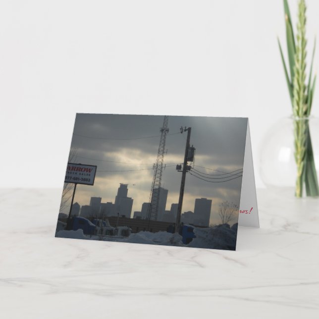 "Après-midi d'hiver à Minneapolis" Carte de Noël (Devant)