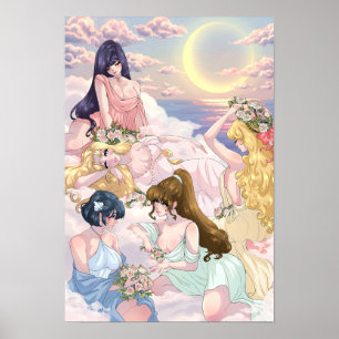 Après-midi : Sailor Moons Inspiré - Poster Matte