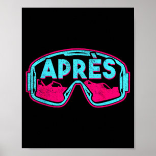 Après Retro-Ski-Schneebrettfahren Vintage 80er 90e Poster