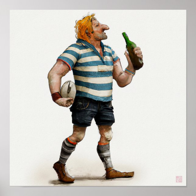 Après Rugby - Rugby Painting Print Poster (Vorne)