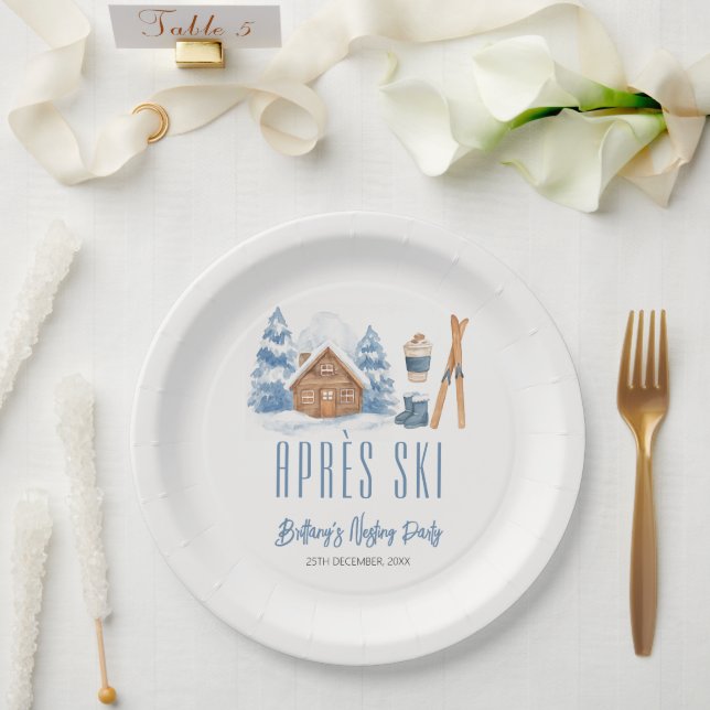 Apres Ski Baby Dusche Winter Nesting Party Pappteller (Hochzeit)