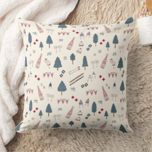 Apres Ski Cabin Deco Retro Rosa Champagner Kissen
