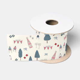 Apres Ski Champagne Pink Wintergeschenk Wrap Satinband