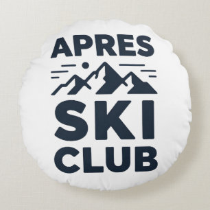 Apres Ski Club Berglogo - Maßgeschneiderter Herren Rundes Kissen