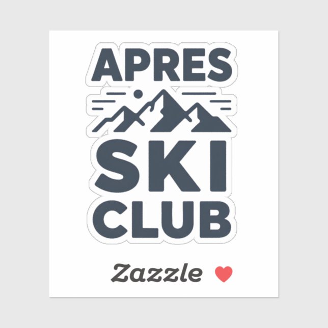 Apres Ski Club Mountain Logo - Custom Mens Winter  Aufkleber (Blatt)
